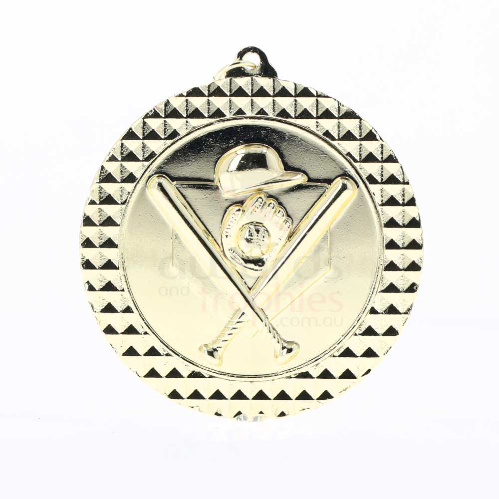 Baseball Facet Medal Gold 70mm