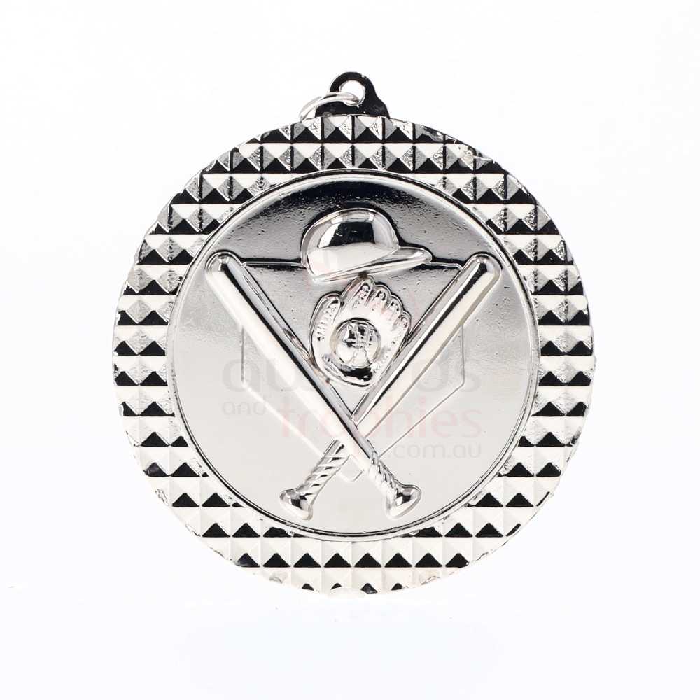 Baseball Facet Medal Silver 70mm