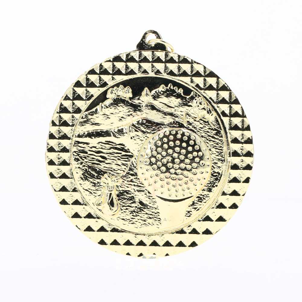 Golf Facet Medal Gold 70mm