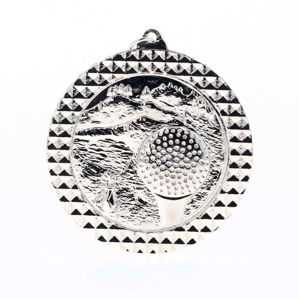 Golf Facet Medal Silver 70mm