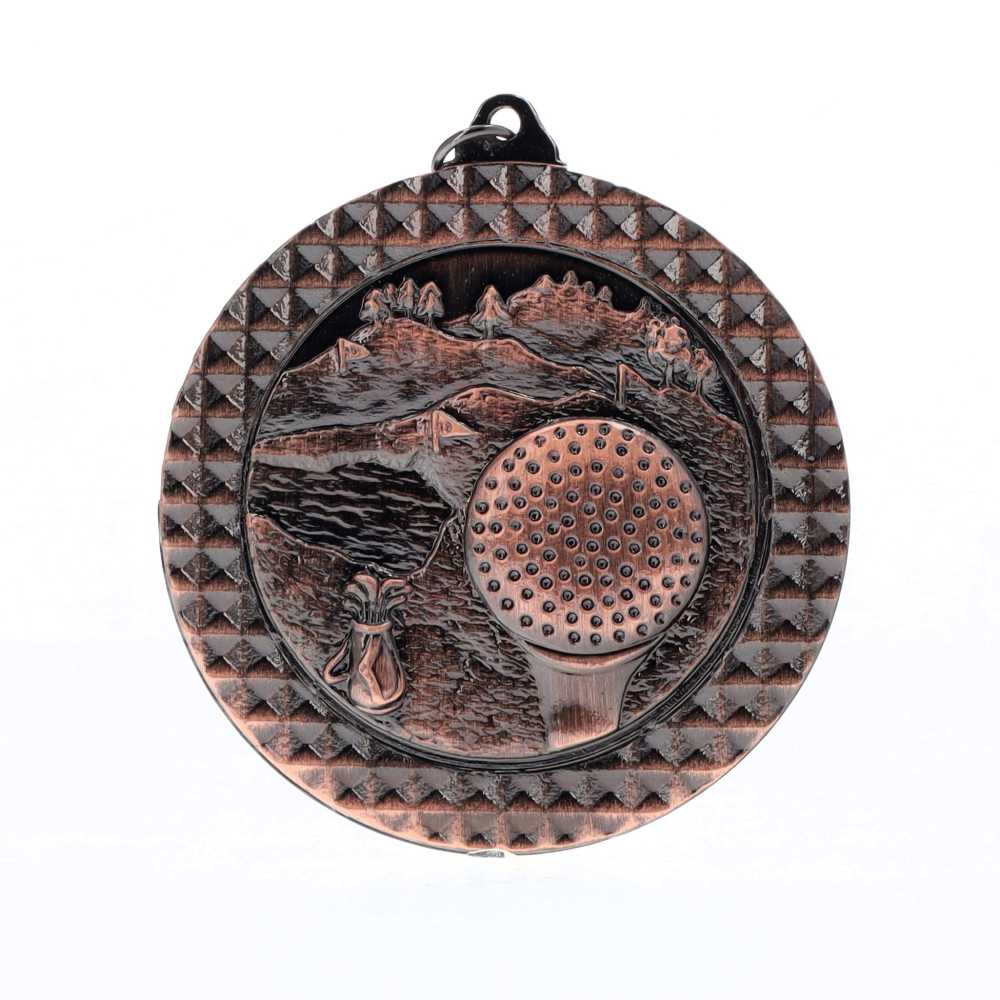 Golf Facet Medal Bronze 70mm
