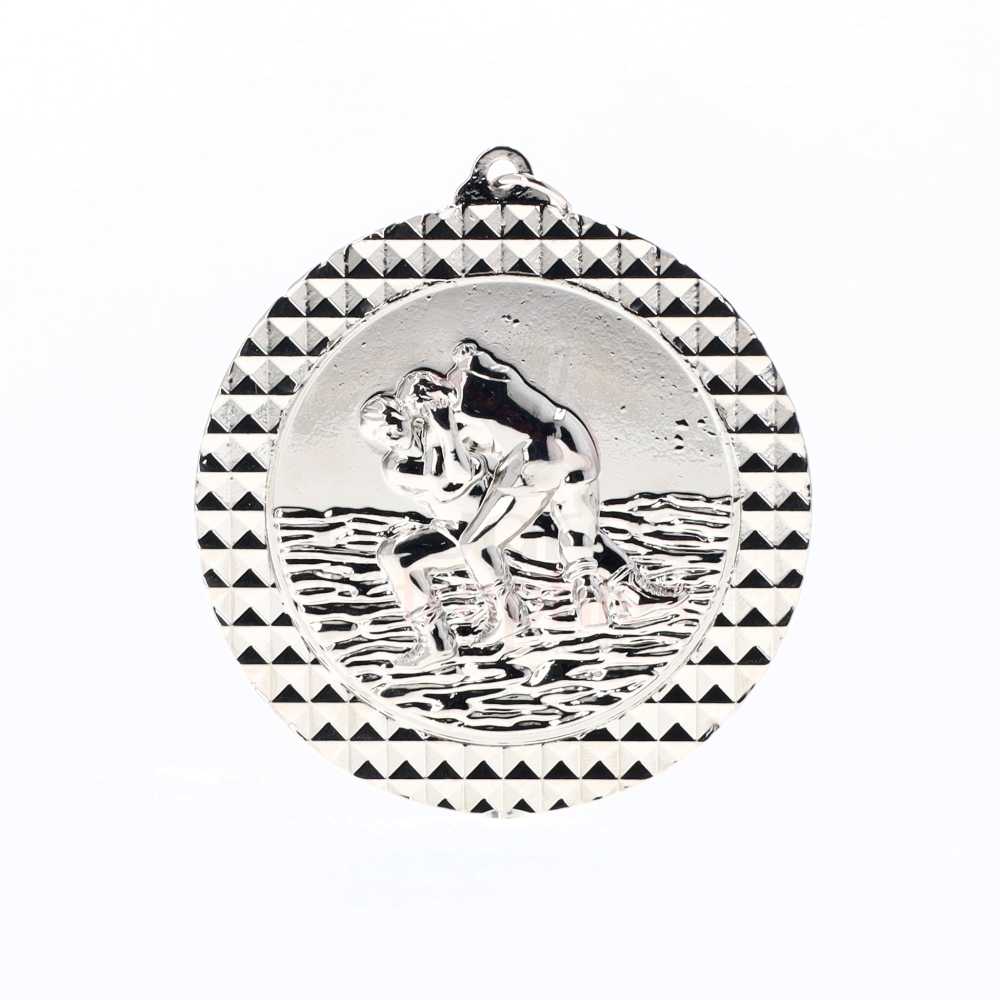 Wrestling Facet Medal Silver 70mm