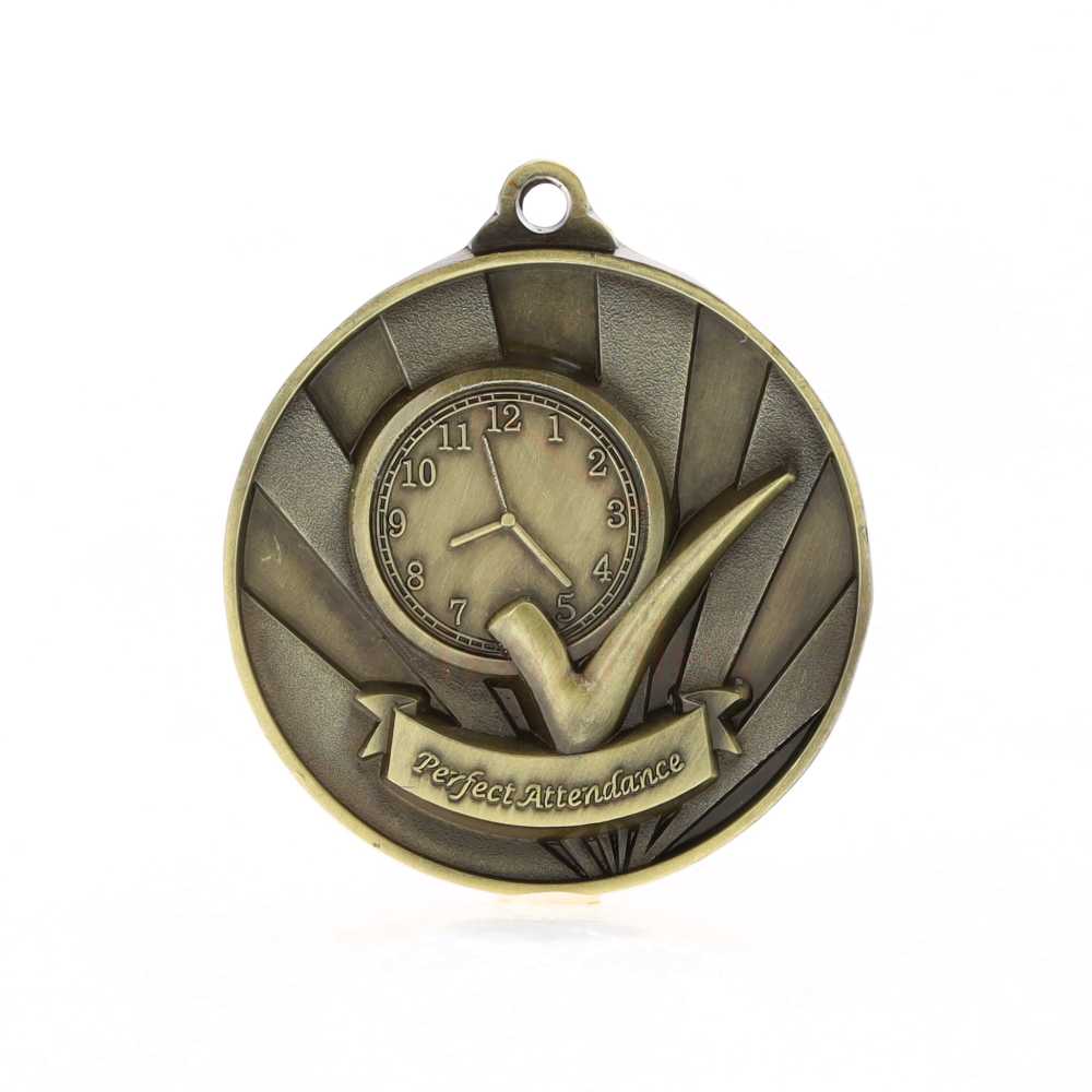 Sunrise Perfect Attendance Medal 50mm Gold