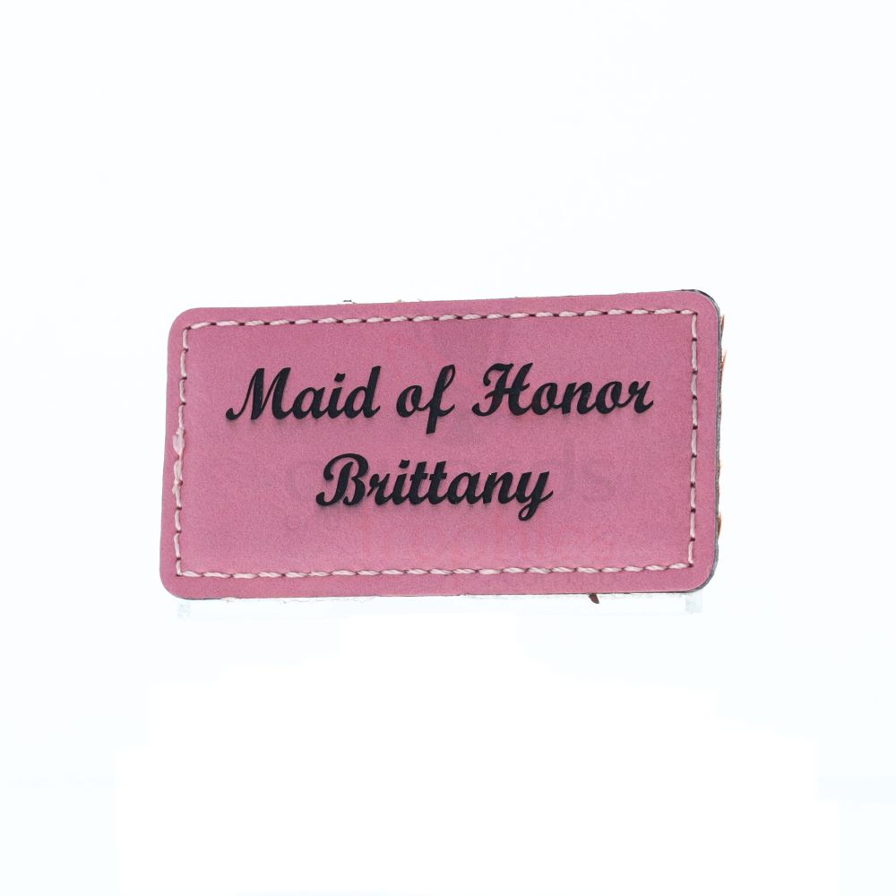 Pink Leatherette Name Badge