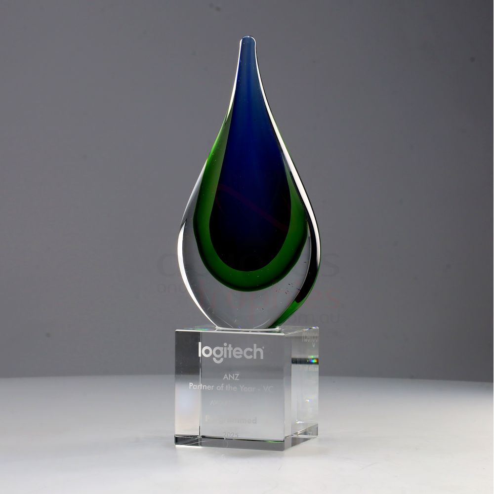 Blue & Clear Drop on Base