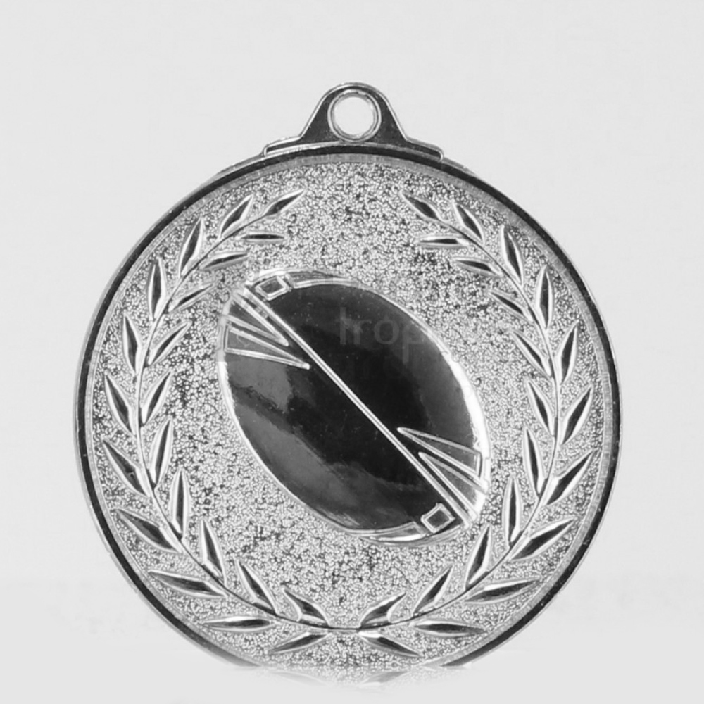 Wreath Rugby Medal 50mm Silver