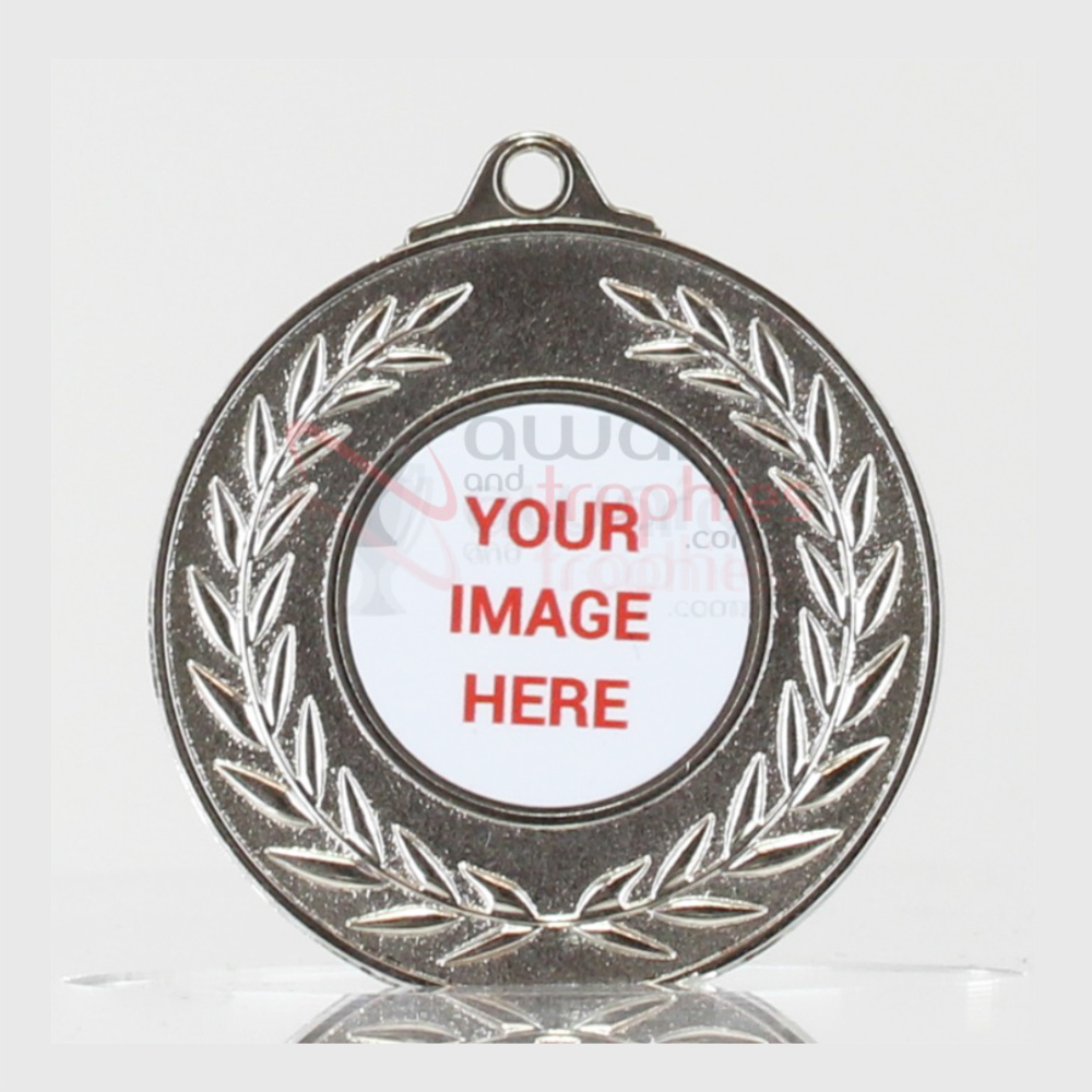 Wreath Personalised Medal 50mm Silver 
