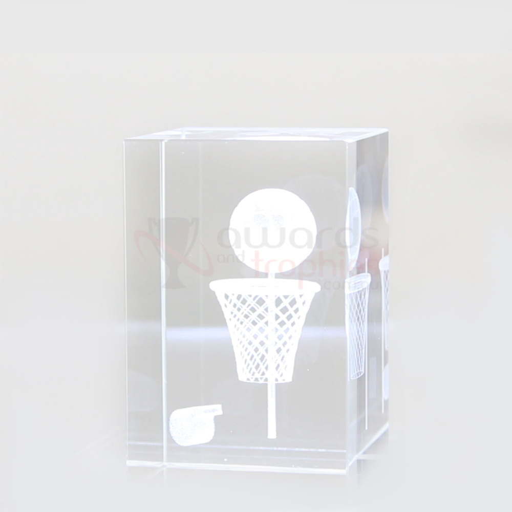 3D Netball Crystal Block 80mm